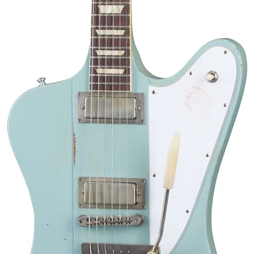 Gibson Custom 1963 Firebird V with Maestro Vibrola, Heavy Aged, Antique Frost Blue Electric Guitar Gibson Custom