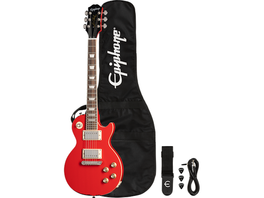 Epiphone Power Players Les Paul (Incl. Gig Bag, Cable, Picks), Lava red Electric Guitar Epiphone