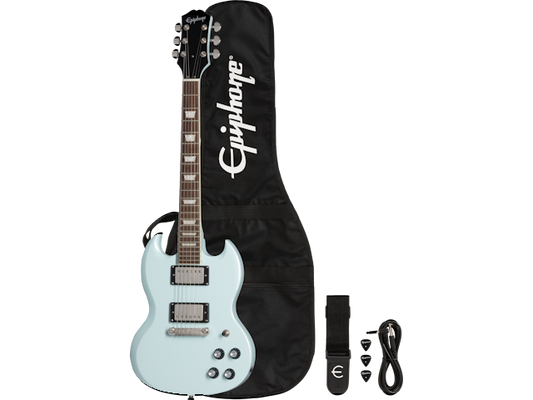 Epiphone Power Players SG (Incl. Gig bag, Cable, Picks), Ice Blue Electric Guitar Epiphone