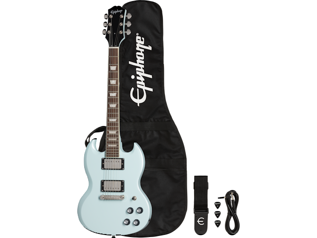Epiphone Power Players SG (Incl. Gig bag, Cable, Picks), Ice Blue Electric Guitar Epiphone