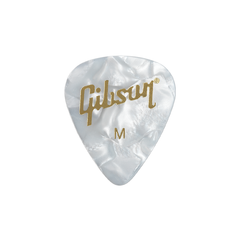 Gibson Pearloid White Picks, 12-Pack, Medium Picks Gibson