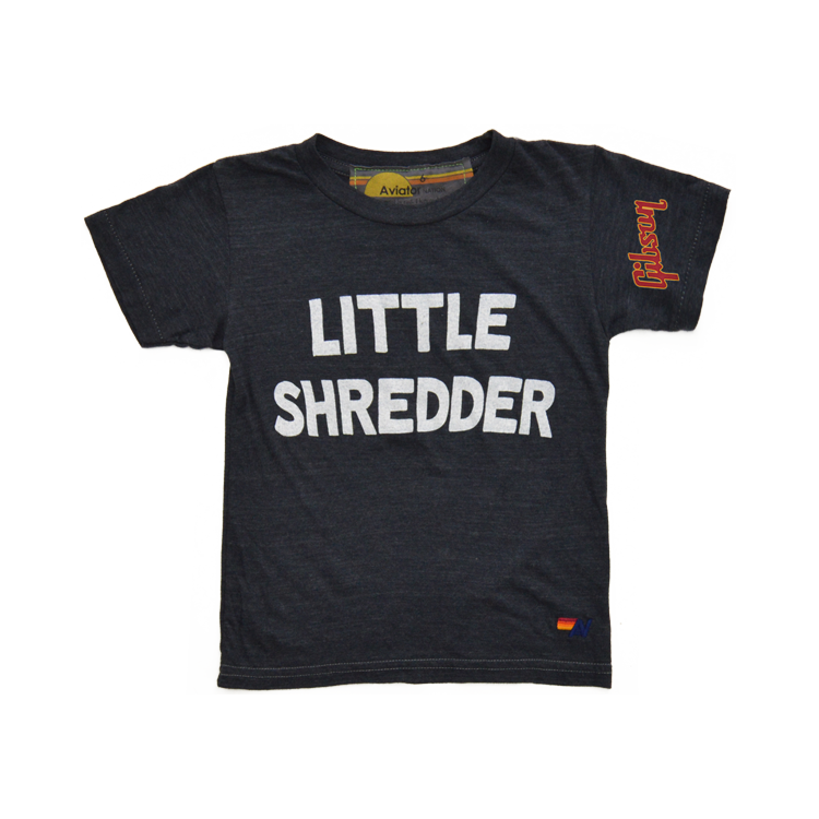 Aviator Nation x Gibson Little Shredder Kid's Tee Kids Gibson Charcoal Size 6
