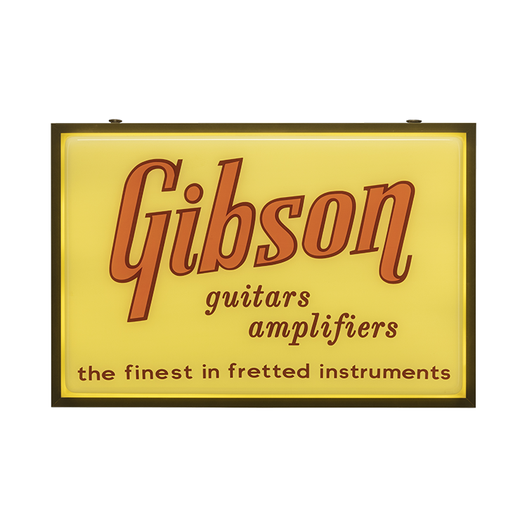Gibson Vintage Lighted Sign, Guitars & Amplifiers Signage Gibson