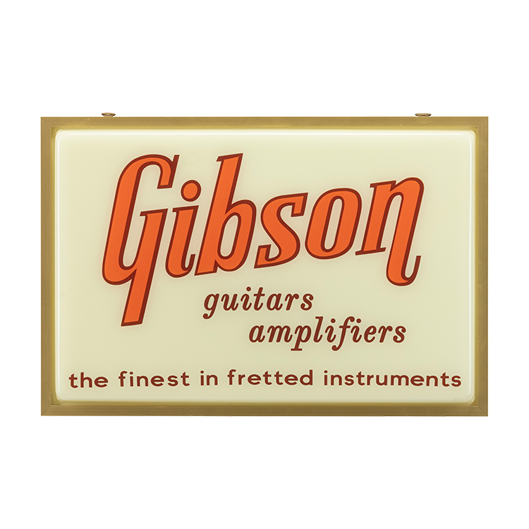 Gibson Vintage Lighted Sign, Guitars & Amplifiers Signage Gibson