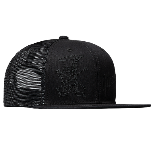 Gibson Slash 'Skully' Trucker Hat, All-Black Headwear Gibson