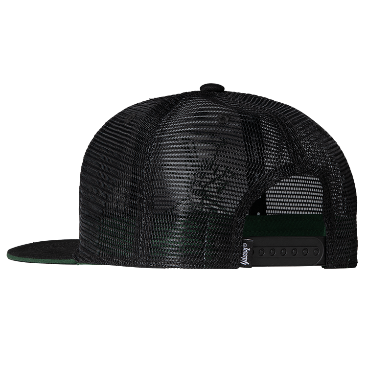 Gibson Slash 'Skully' Trucker Hat, Black & Green Headwear Gibson